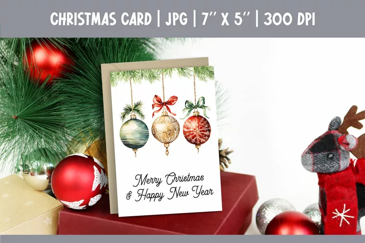 Merry Christmas Card Printable| Christmas Ornament PNG