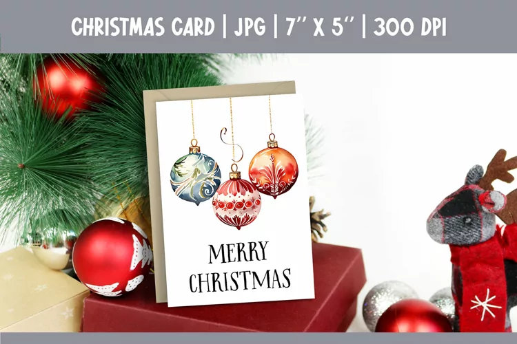 Merry Christmas Card Printable| Christmas Ornament PNG