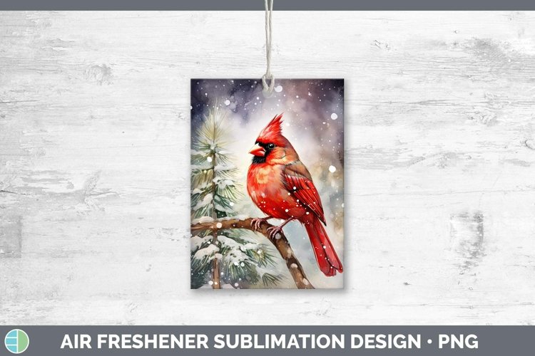 Watercolor Christmas Cardinal Air Freshener Sublimation Car