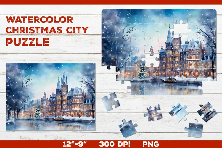 Watercolor jigsaw for art lovers