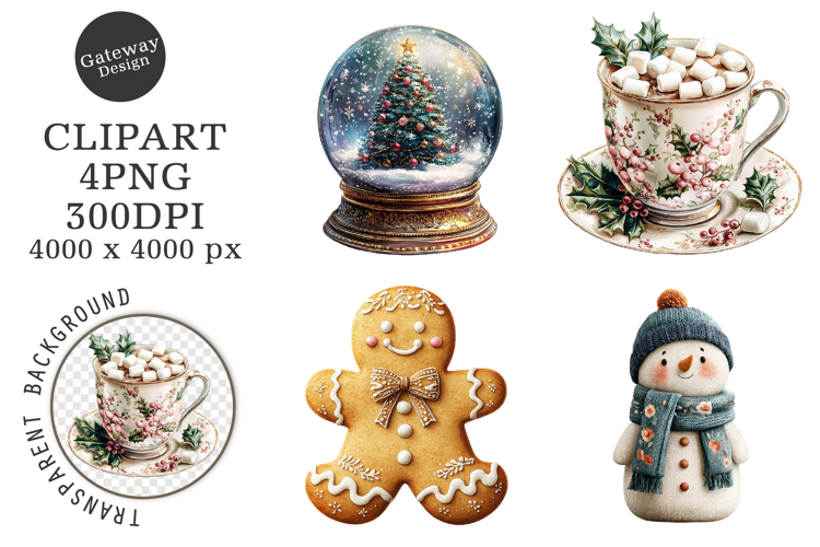 Watercolor Christmas Clipart