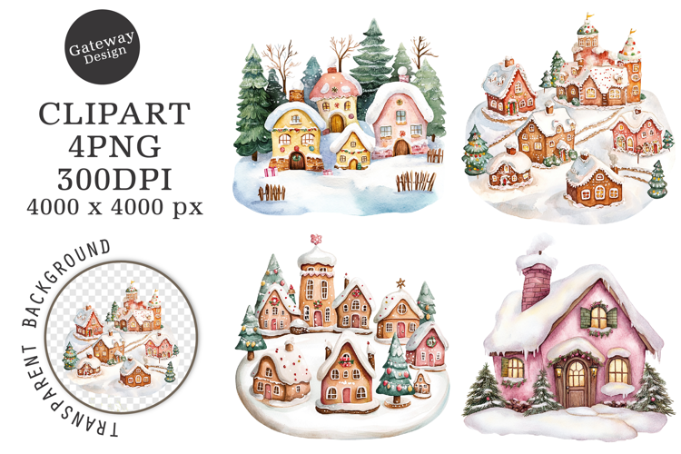 Watercolor Christmas Clipart