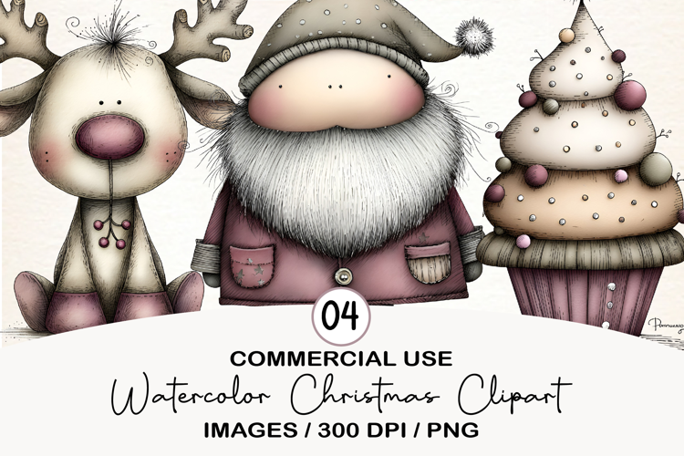 Watercolor Christmas Clipart