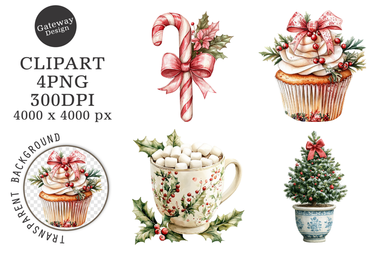 Watercolor Christmas Clipart