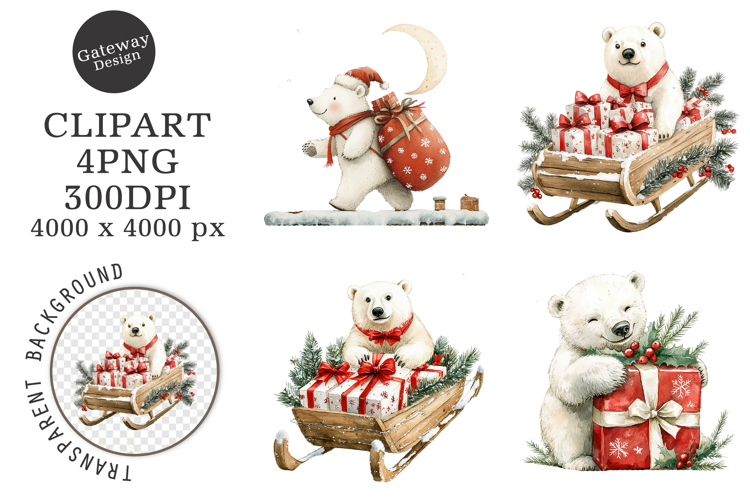Watercolor Christmas Clipart