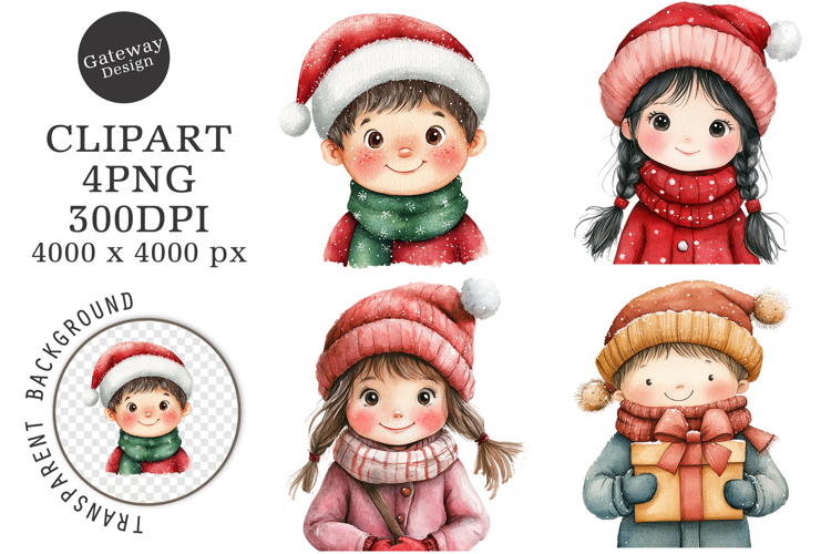 Watercolor Christmas Clipart
