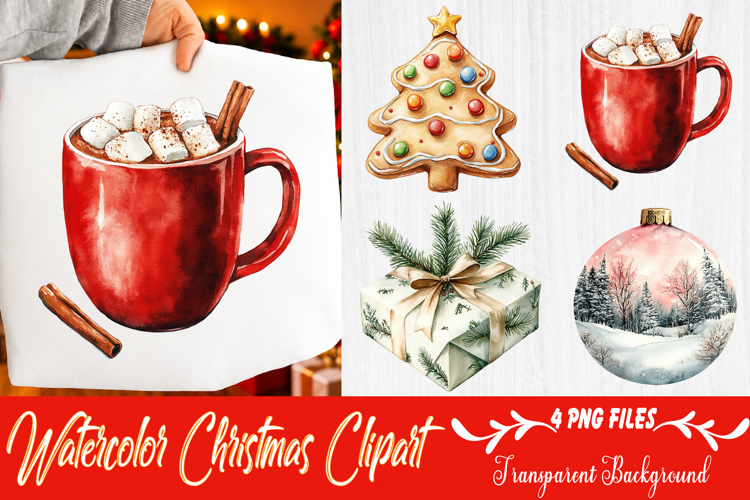 watercolor christmas clipart