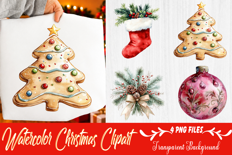 watercolor christmas clipart