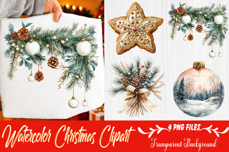 watercolor christmas clipart