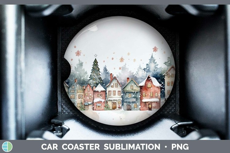 GorgeousWatercolor Christmas Car Coaster design.
