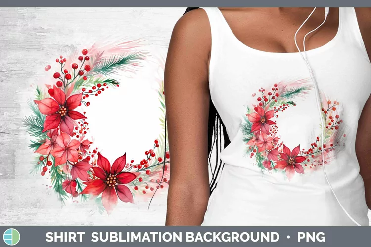 Watercolor Christmas Cmas Wreath Shirt Sublimation Sublimati