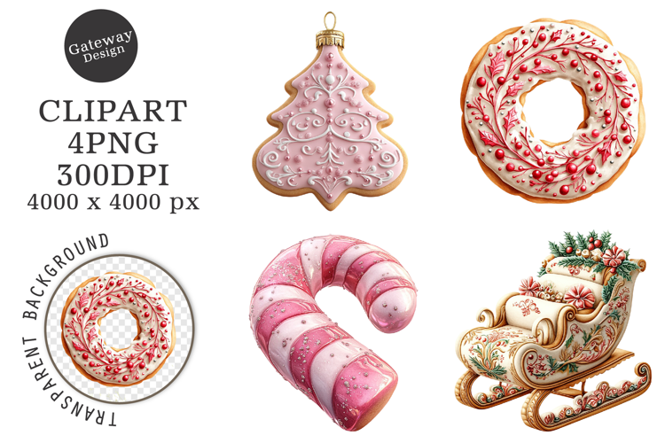 Watercolor Christmas Cookie Clipart