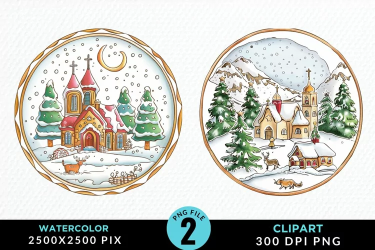 Watercolor Christmas Cookies Clipart