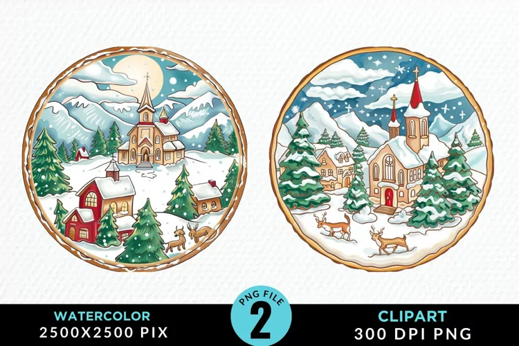 Watercolor Christmas Cookies Clipart