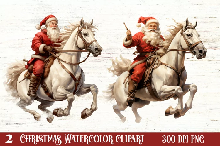 Watercolor Christmas Deer Head Clipart Sublimation