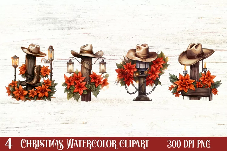 Watercolor Christmas Deer Head Clipart Sublimation