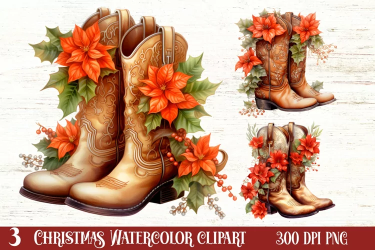 Watercolor Christmas Deer Head Clipart Sublimation