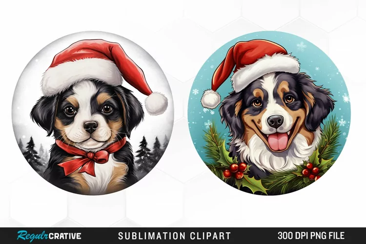 Watercolor Christmas Dog Illustration PNG Clipart