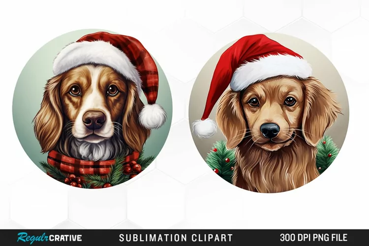 Watercolor Christmas Dog Illustration PNG Clipart