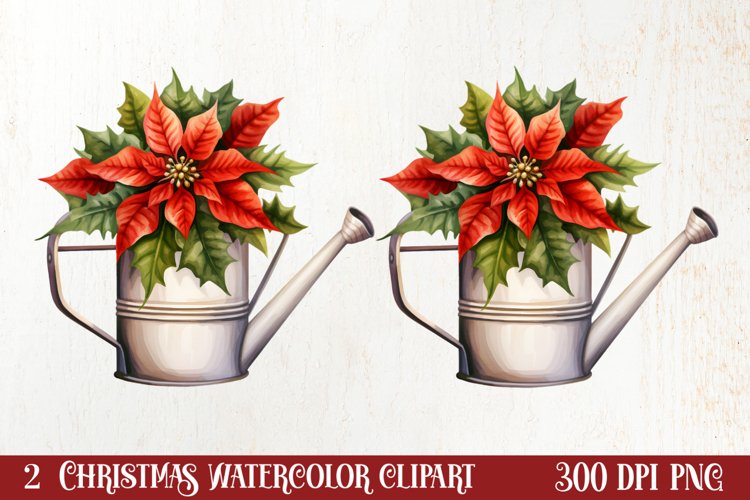 Watercolor Christmas Farm Clipart