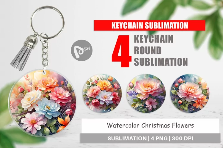 Keychain Christmas Flowers