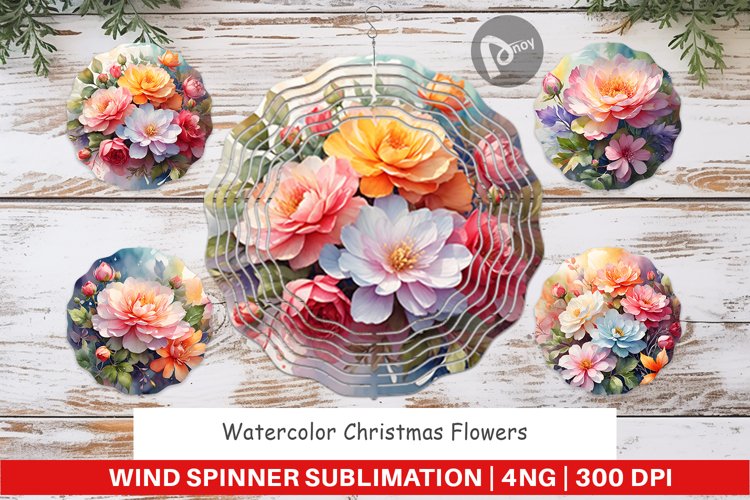 Wind Spinner Christmas Flowers example image 1