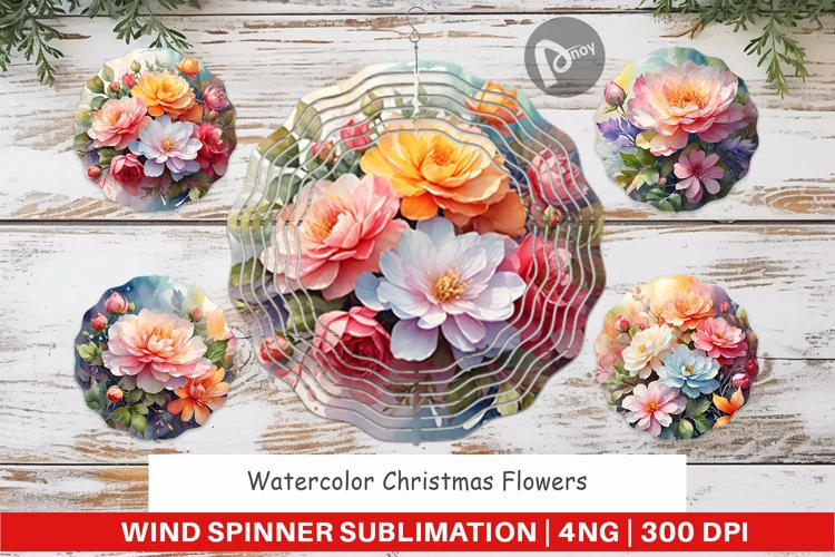 Wind Spinner Christmas Flowers