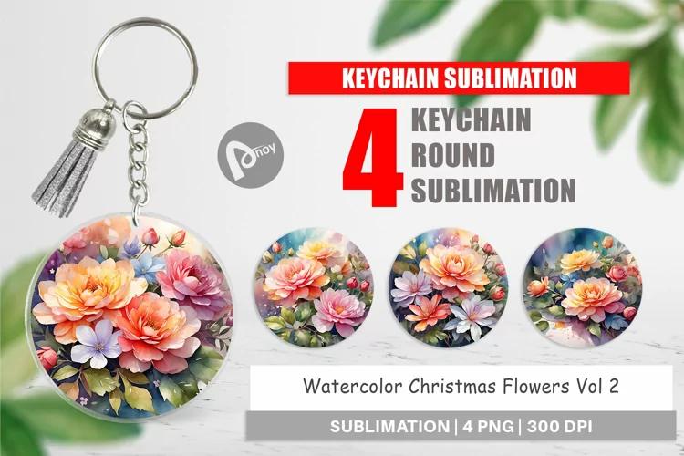 Keychain Christmas Flowers