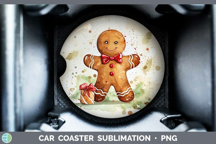 GorgeousWatercolor Christmas Car Coaster design.