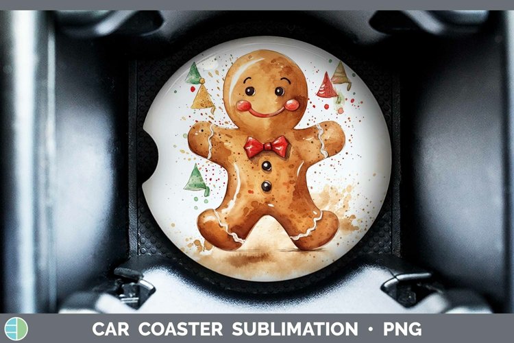 GorgeousWatercolor Christmas Car Coaster design.