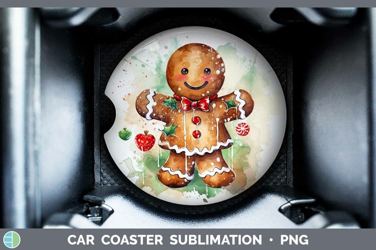 GorgeousWatercolor Christmas Car Coaster design.