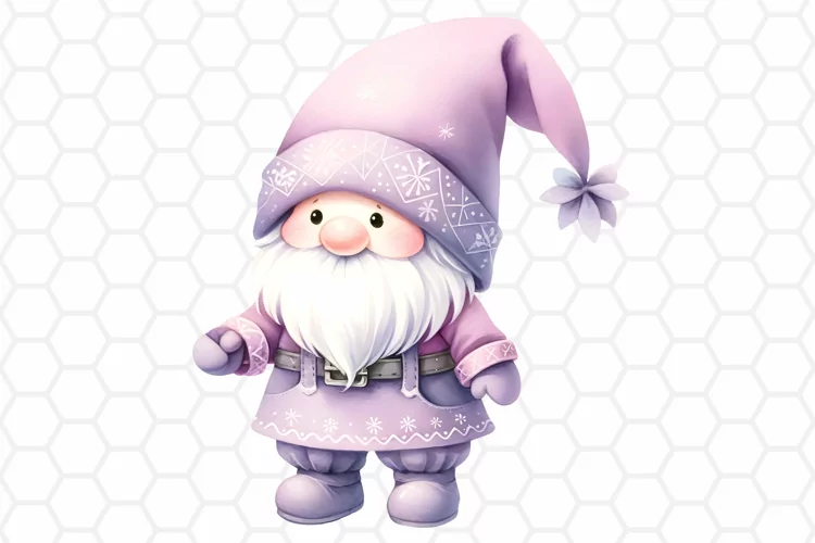 Watercolor Christmas Gnome Clipart, Sublimation PNG