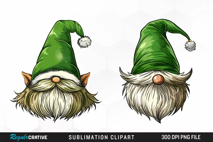 Watercolor Christmas Gnome Hat Illustration Clipart