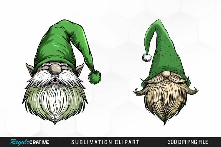 Watercolor Christmas Gnome Hat Illustration Clipart