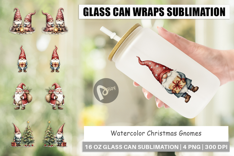 Glass Can Christmas Gnomes