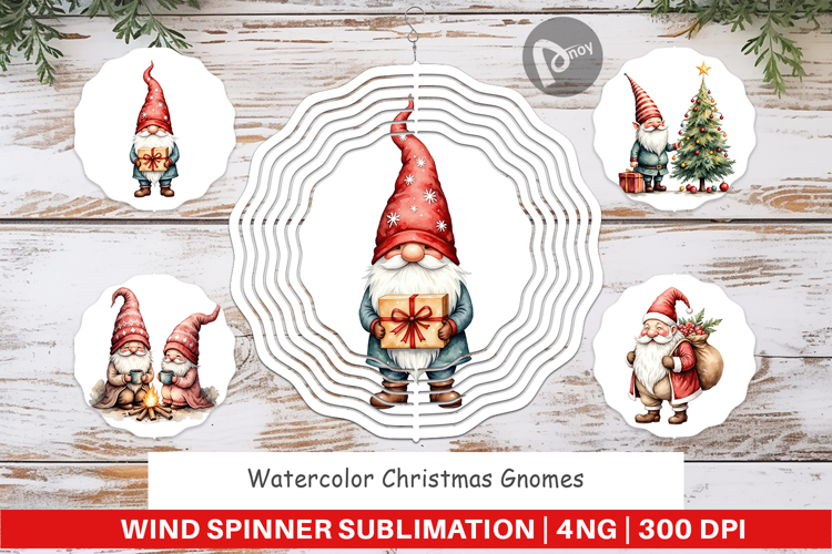 Wind Spinner Christmas Gnomes