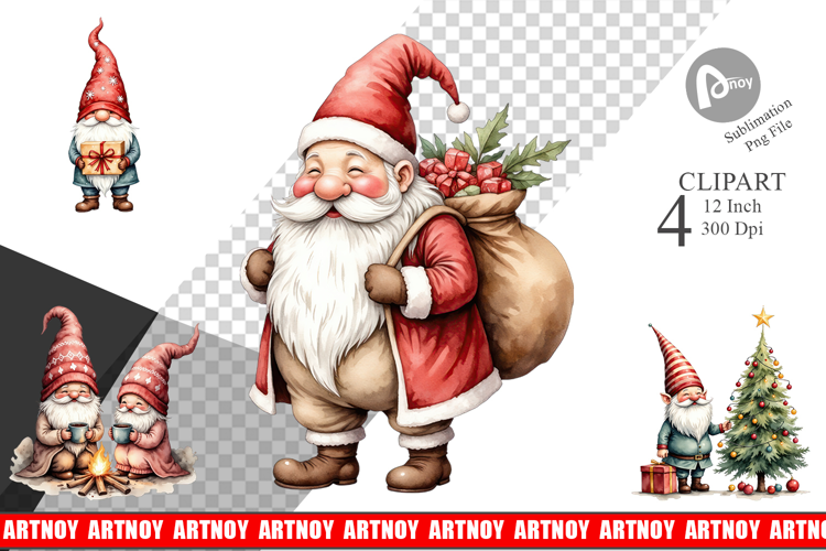 Christmas Gnomes Clipart