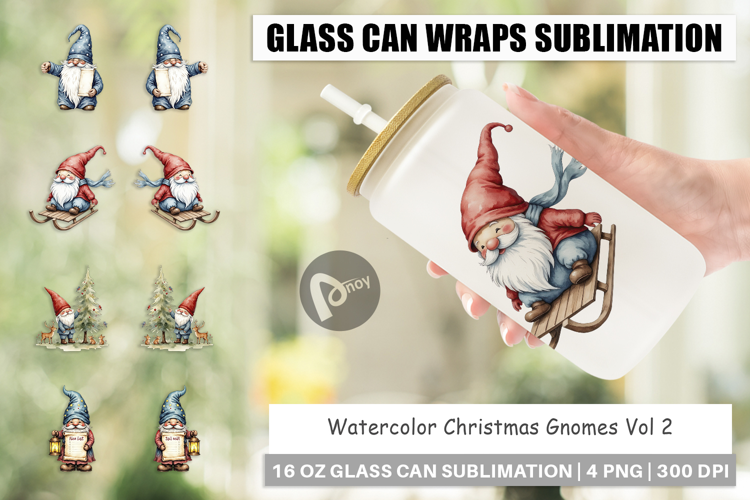 Glass Can Christmas Gnomes