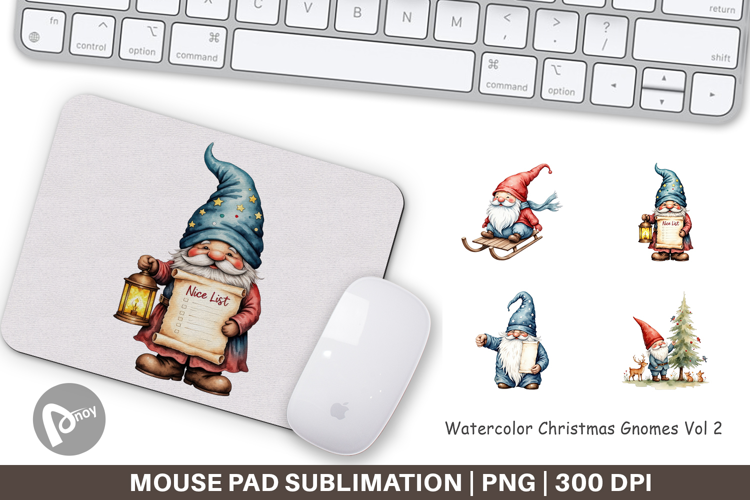 Mouse Pad Christmas Gnomes