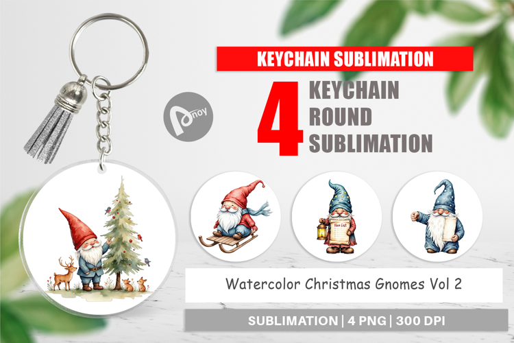 Keychain Christmas Gnomes