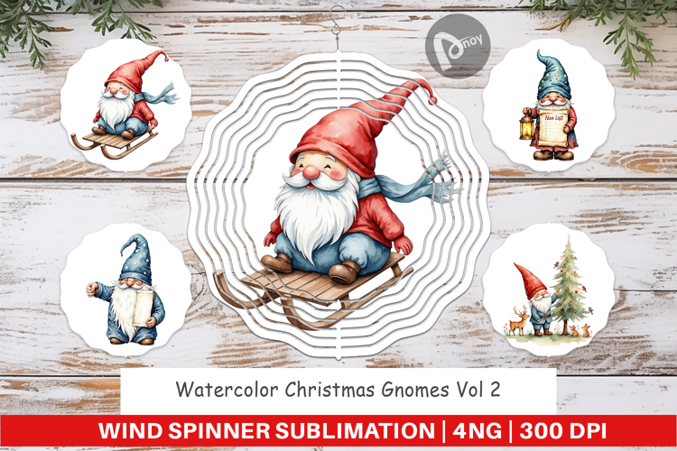 Wind Spinner Christmas Gnomes