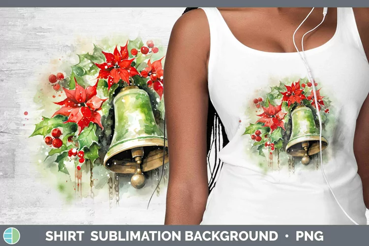 Watercolor Christmas Jingle Bells Shirt Sublimation Sublimat