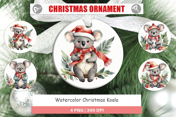 Christmas Ornaments Watercolor Christmas Koala