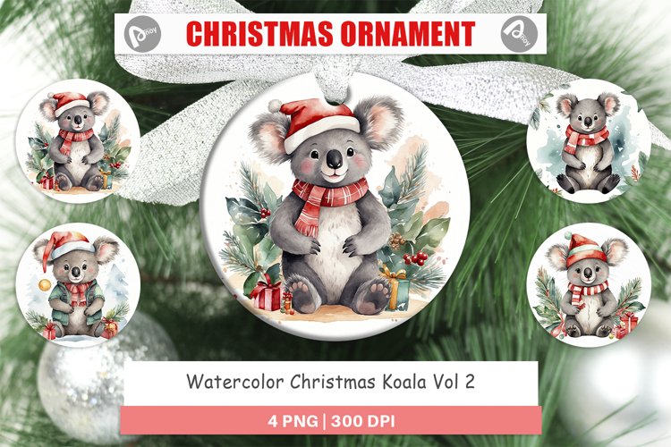 Christmas Ornaments Watercolor Christmas Koala