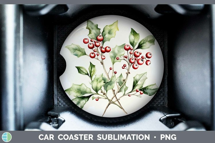 GorgeousWatercolor Christmas Car Coaster design.