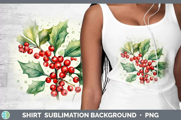 Watercolor Christmas Mistletoe Shirt Sublimation Sublimation