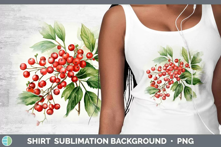 Watercolor Christmas Mistletoe Shirt Sublimation Sublimation