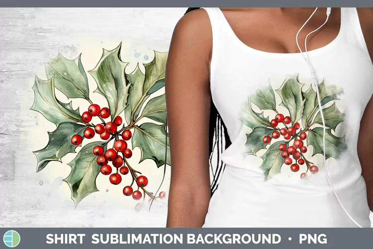 Watercolor Christmas Mistletoe Shirt Sublimation Sublimation