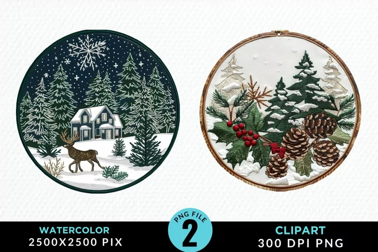 Watercolor Christmas Mix PNG Clipart