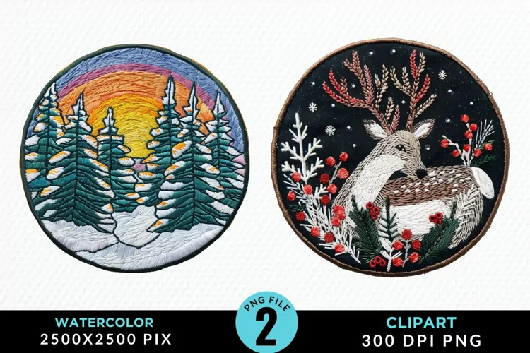 Watercolor Christmas Mix PNG Clipart
